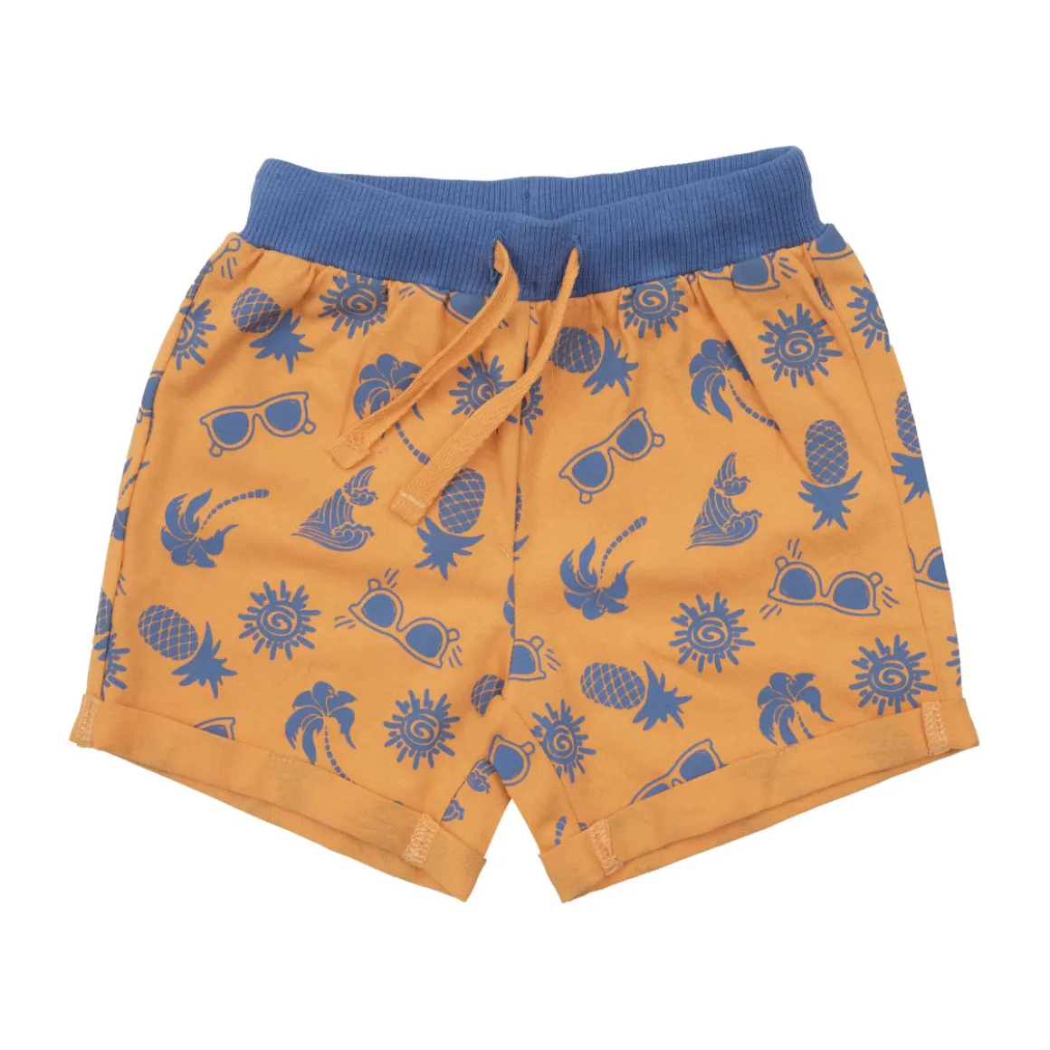 Pantaloncino jersey bimbo arancione stampato