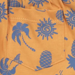 Pantaloncino jersey bimbo arancione stampato