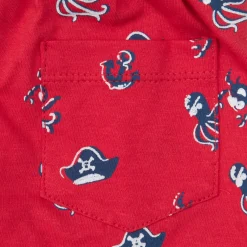 Pantaloncino jersey bimbo rosso stampato