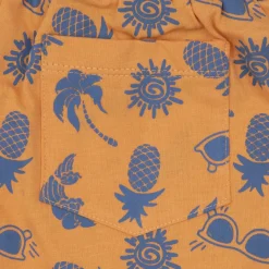 Pantaloncino jersey bimbo arancione stampato