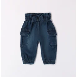 Pantalone fake denim con tasconi