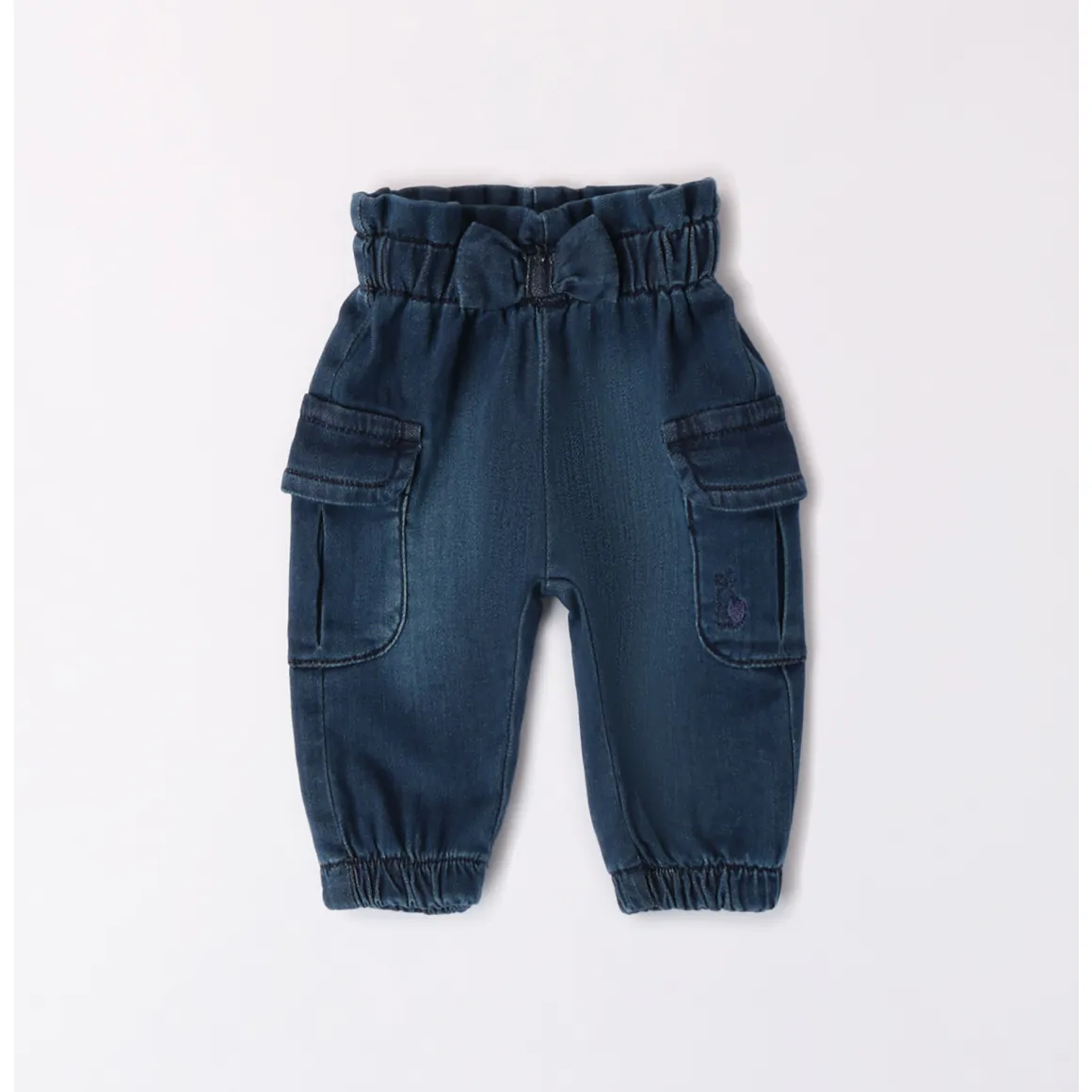 Pantalone fake denim con tasconi