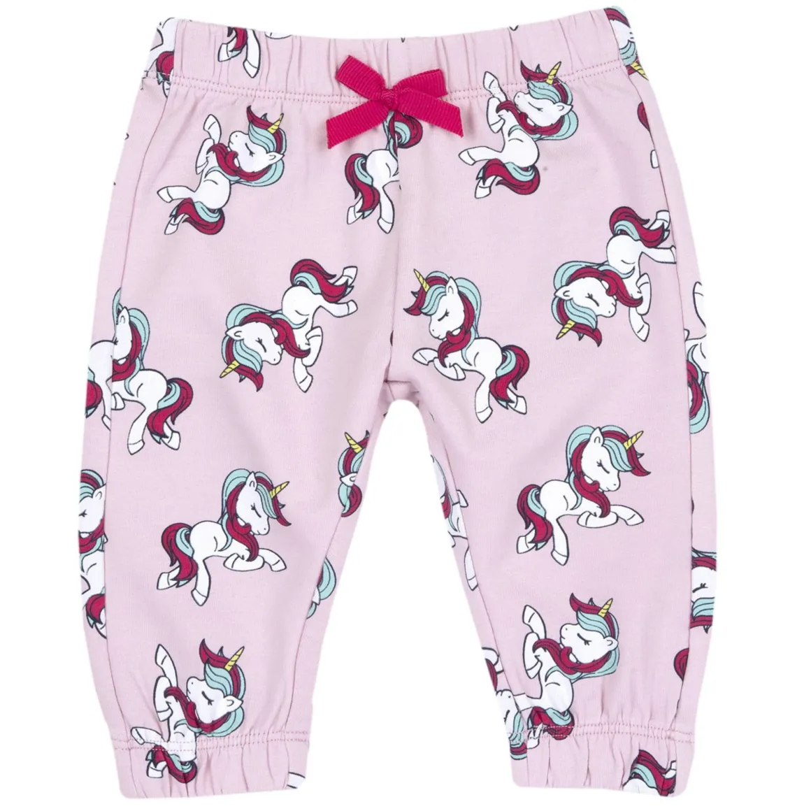 Pantalone felpa fantasia unicorni a fondo rosa – chicco