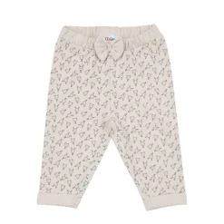 Pantalone felpato bimba beige stampato