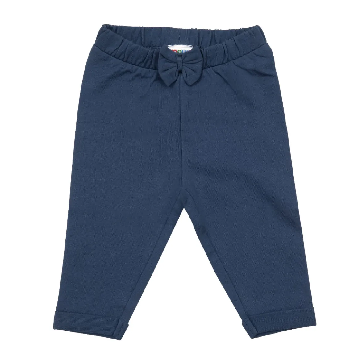 Pantalone felpato bimba blu fiocco