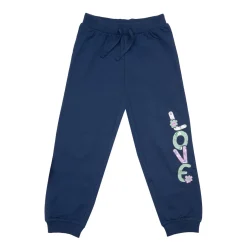 Pantalone felpato bimba blu