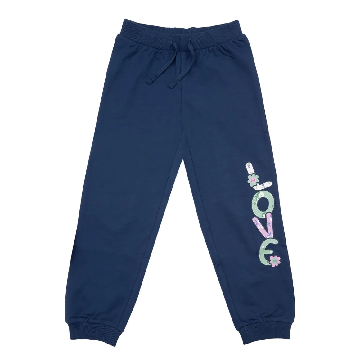Pantalone felpato bimba blu