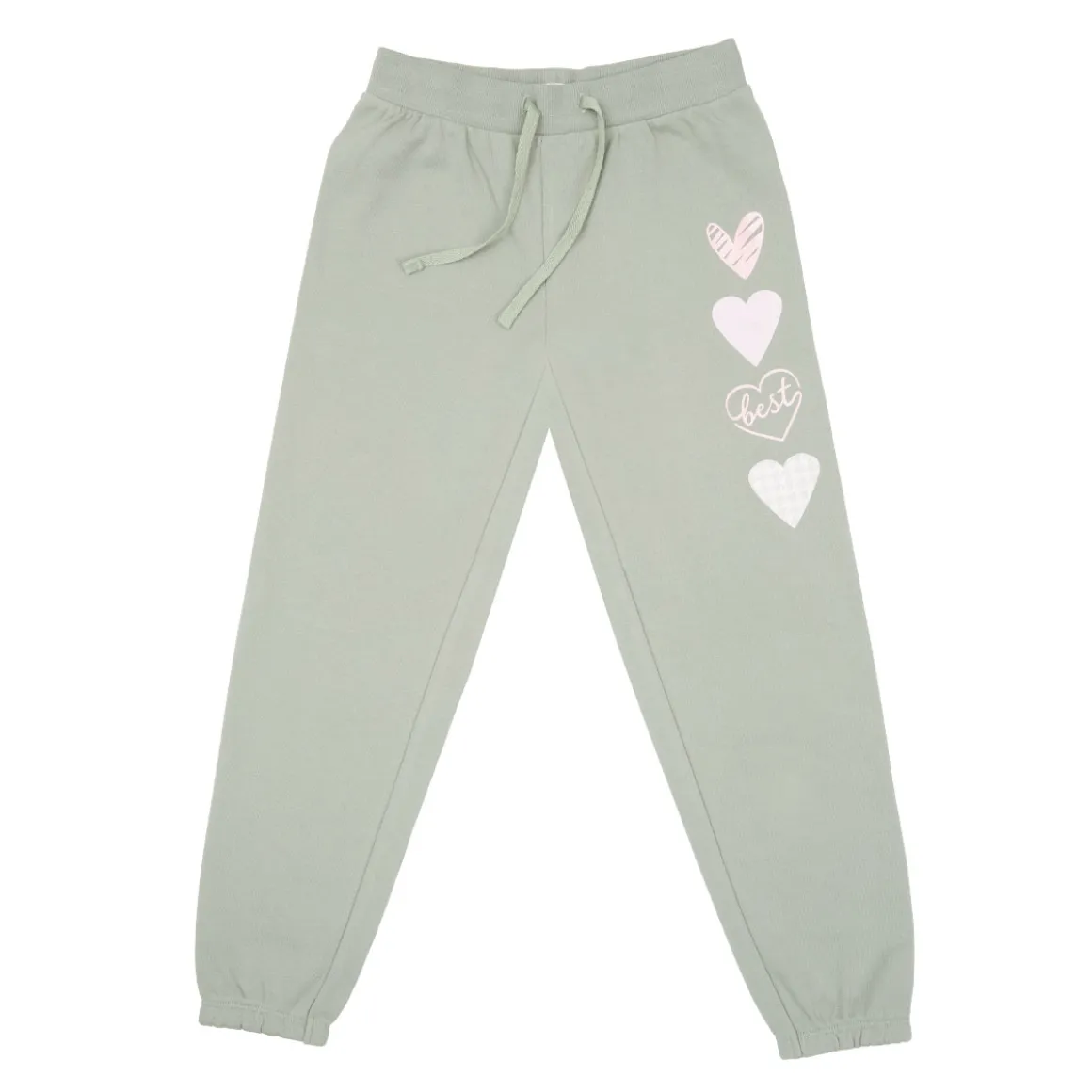 Pantalone felpato bimba verde con stampa
