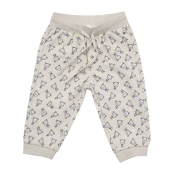 Pantalone felpato bimbo beige stampato