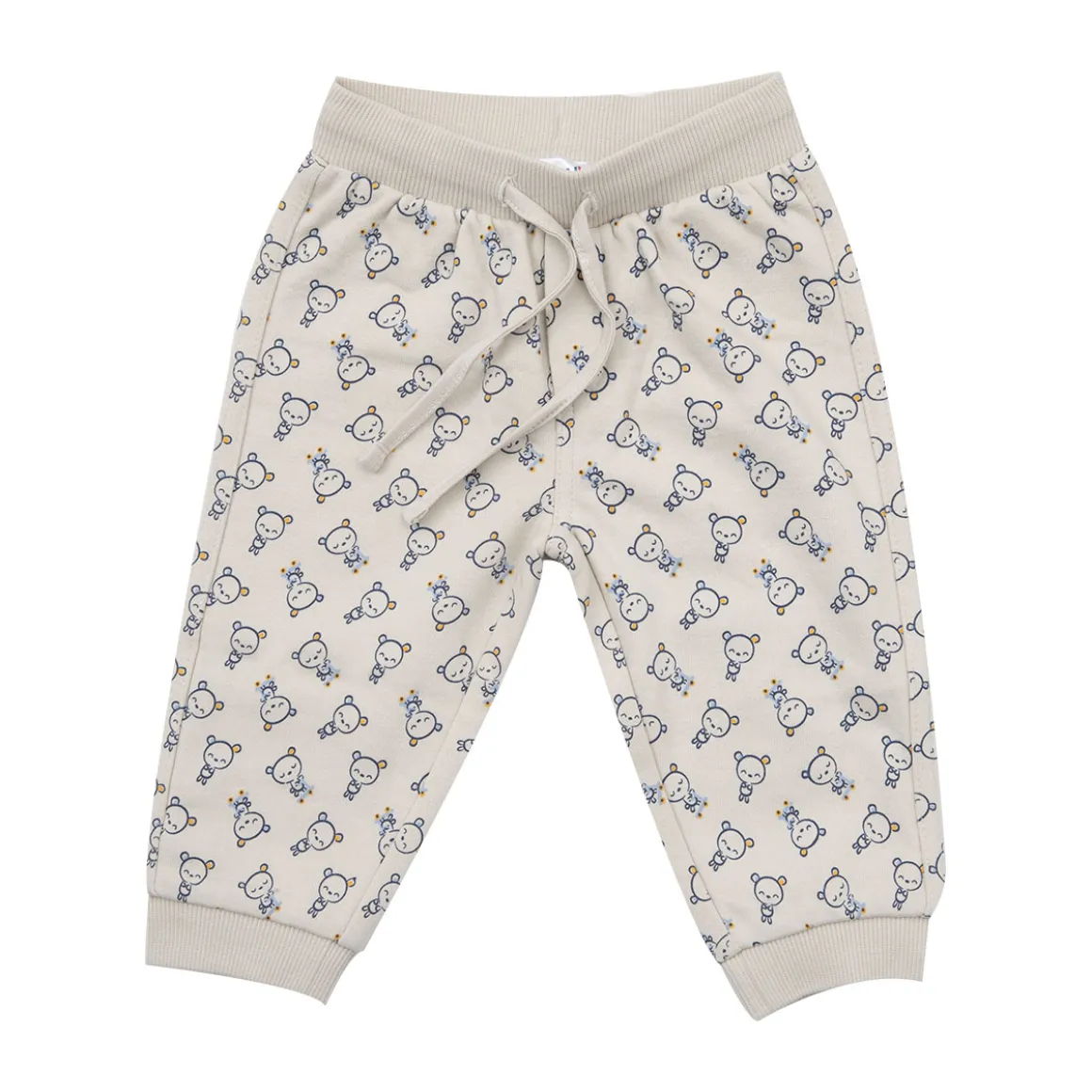 Pantalone felpato bimbo beige stampato