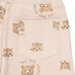 Pantalone felpato bimbo beige “orsetti”