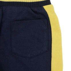 Pantalone felpato bimbo blu/giallo “best collage”