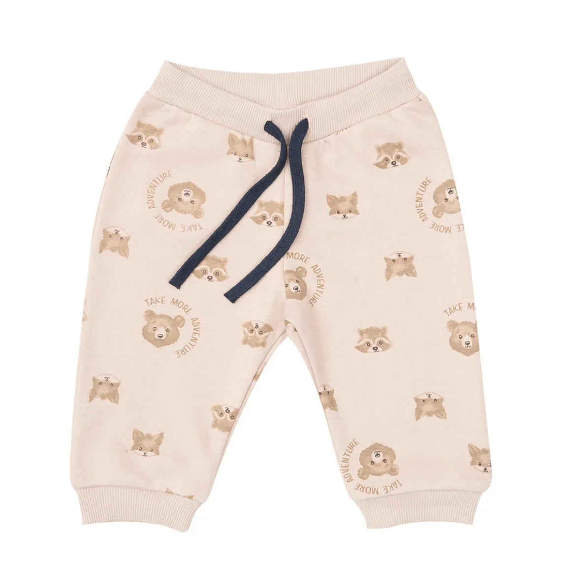 Pantalone felpato bimbo beige stampato