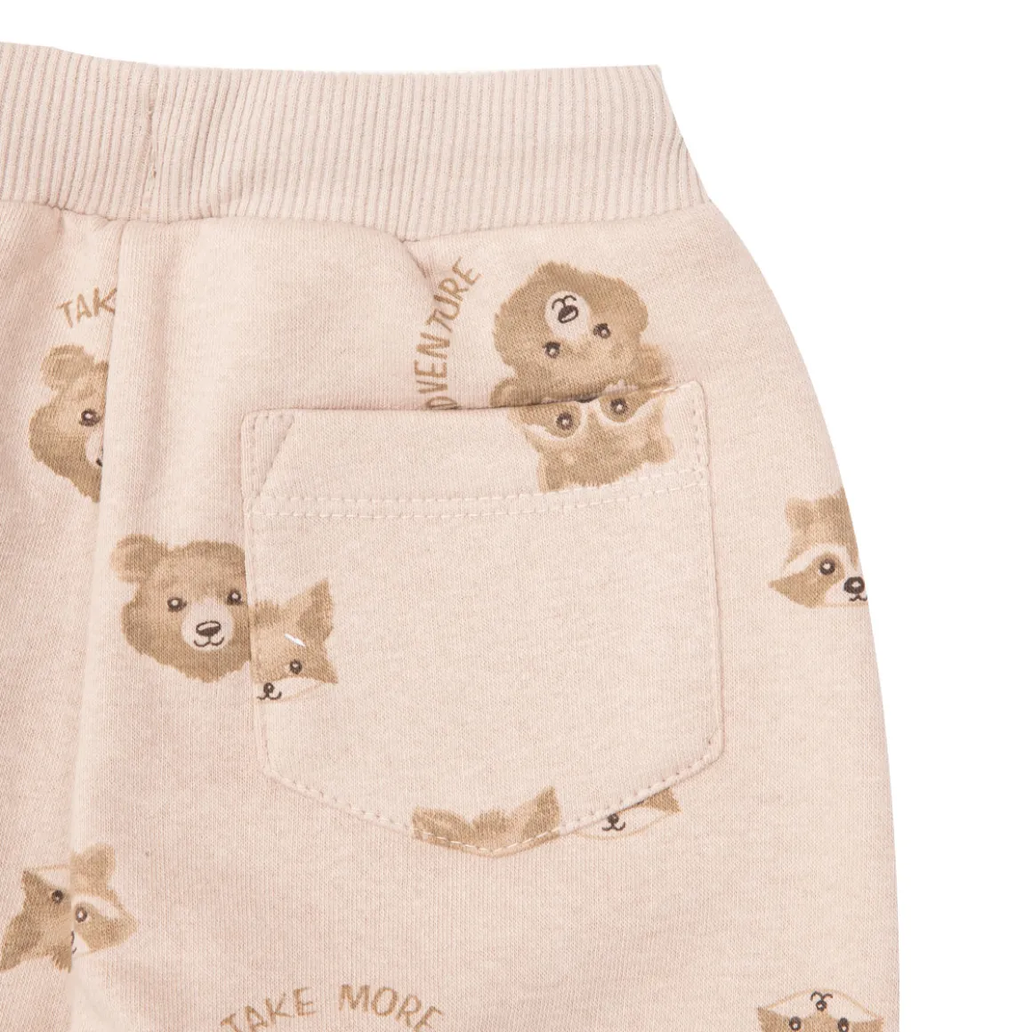 Pantalone felpato bimbo beige stampato
