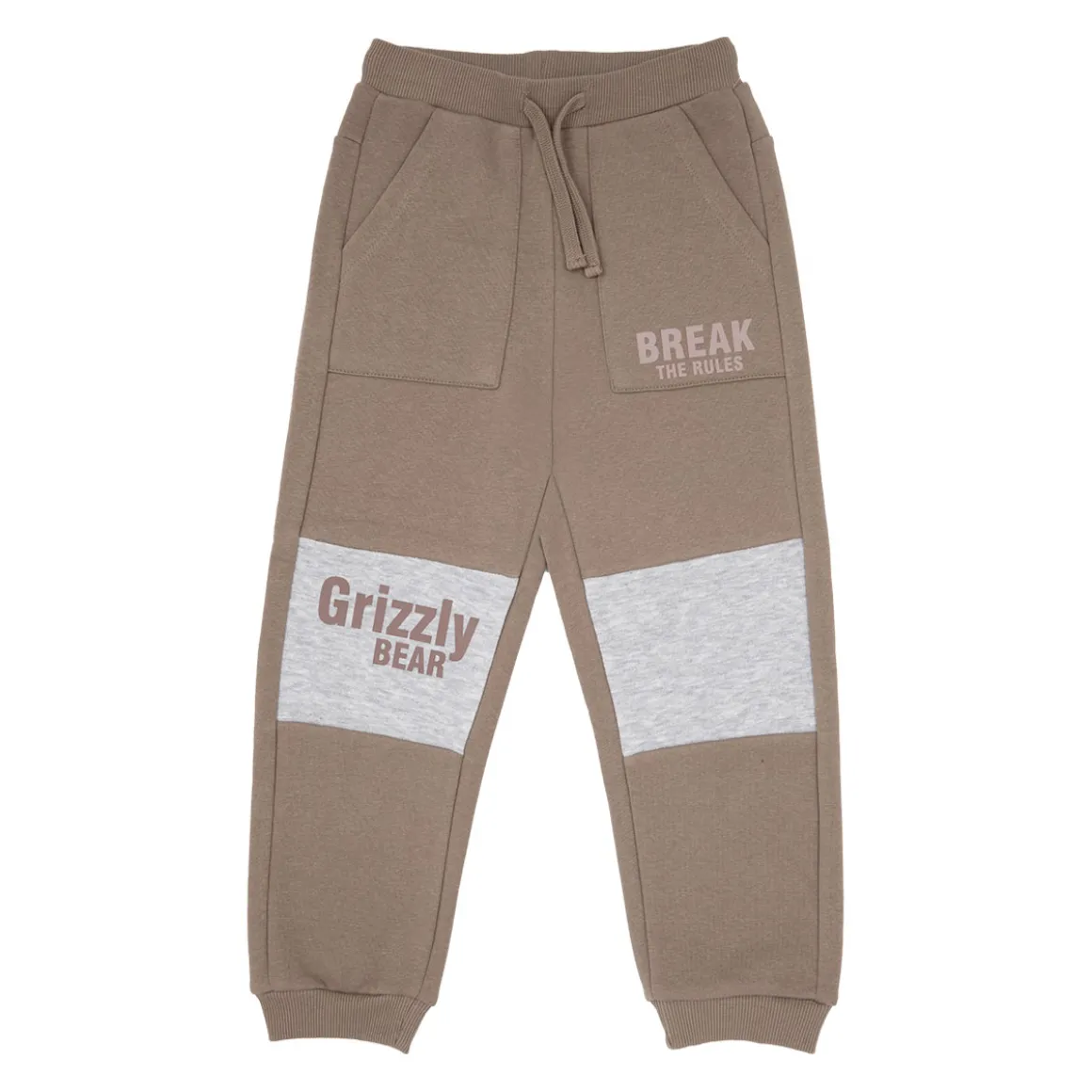 Pantalone felpato bimbo marrone tasconi