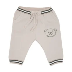 Pantalone felpato bimbo panna stampa “orsetto”