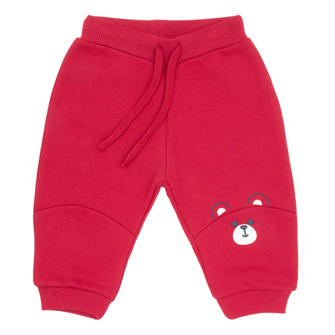 Pantalone felpato bimbo rosso “orsetto”