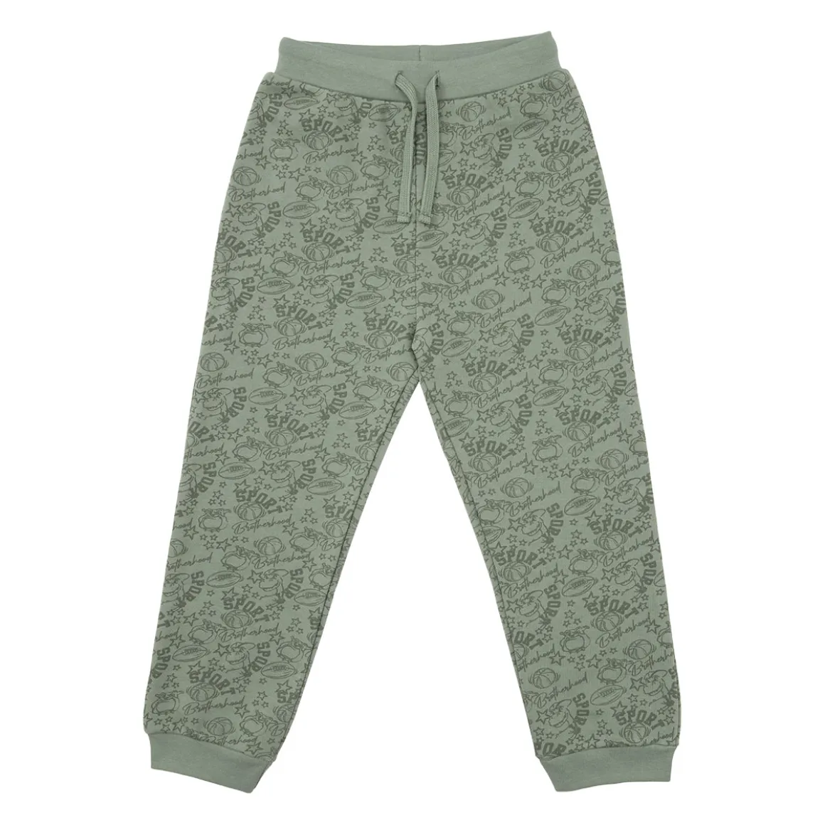 Pantalone felpato bimbo verde stampato