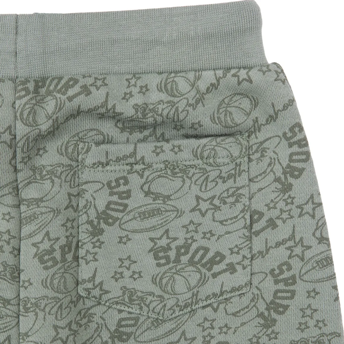 Pantalone felpato bimbo verde stampato