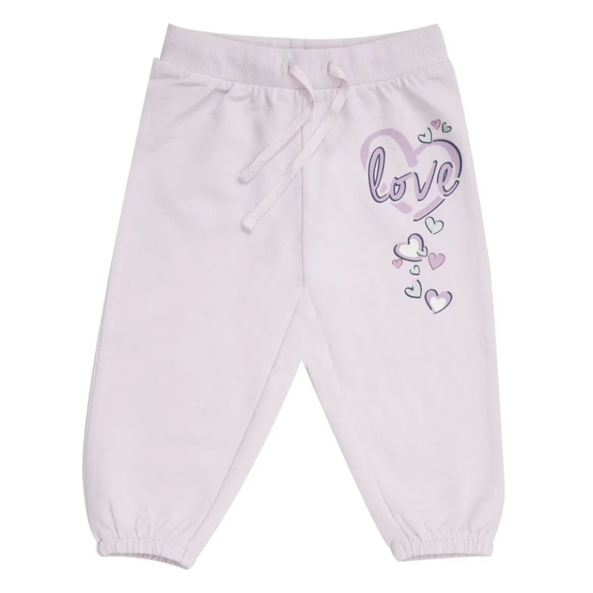Pantalone french terry bimba rosa con stampa
