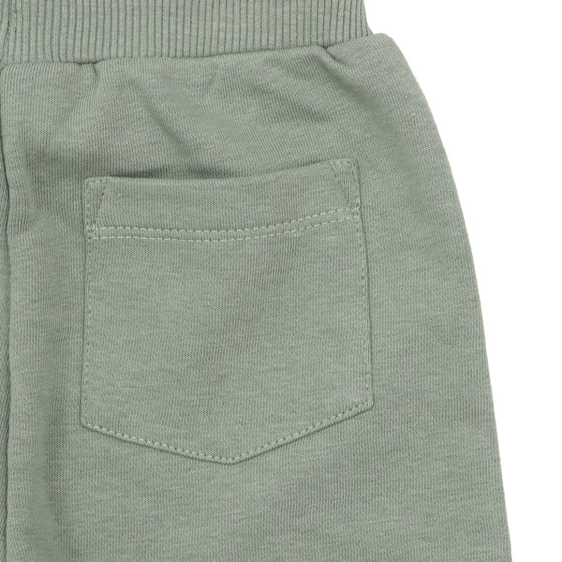 Pantalone french terry bimbo verde stampato