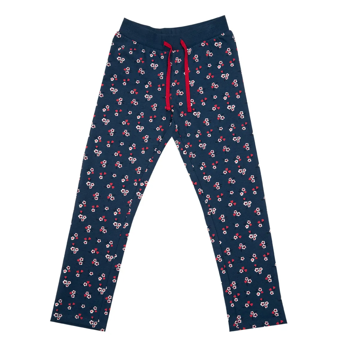 Pantaloni blu bambina con allover