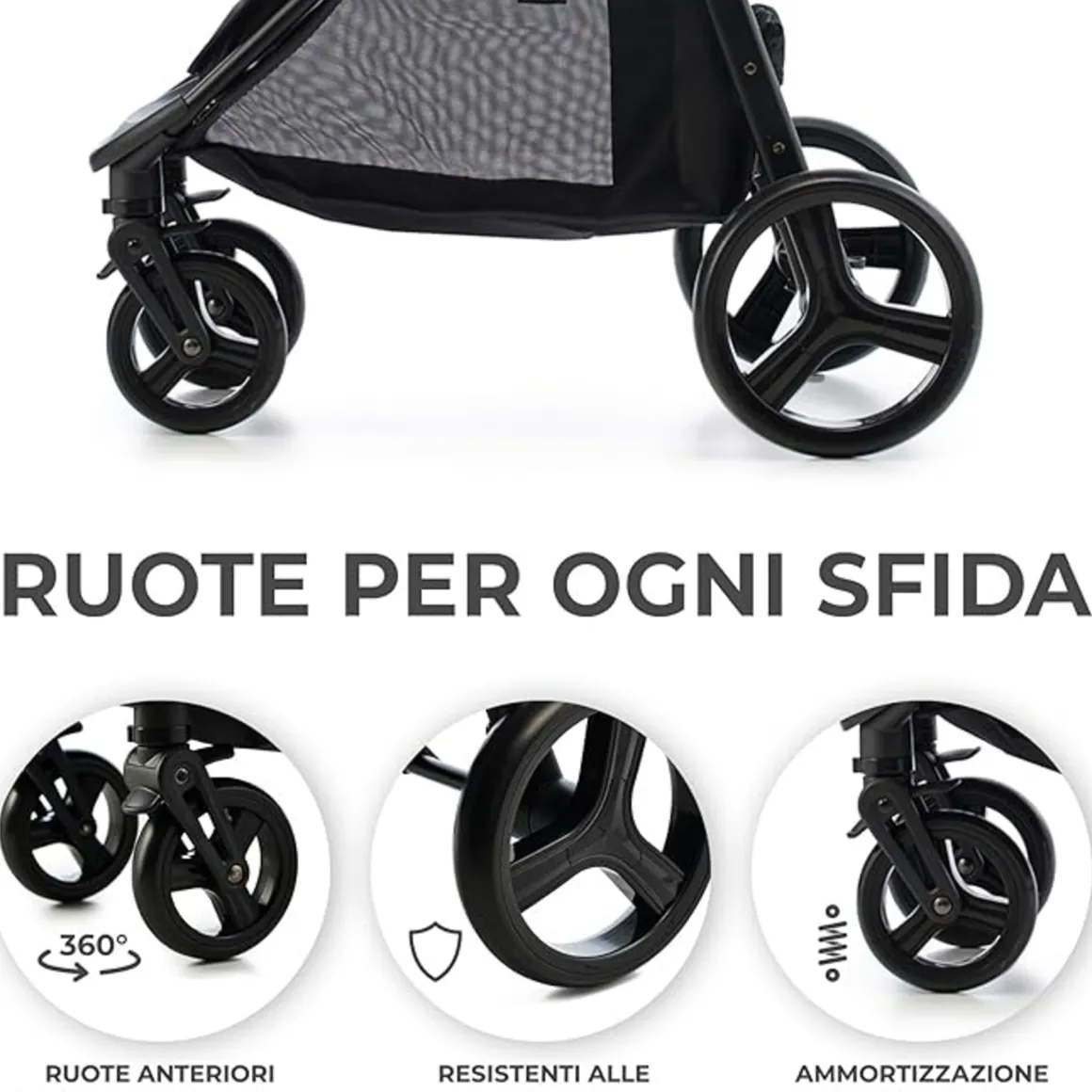 Passeggino leggero rine black – kinderkraft