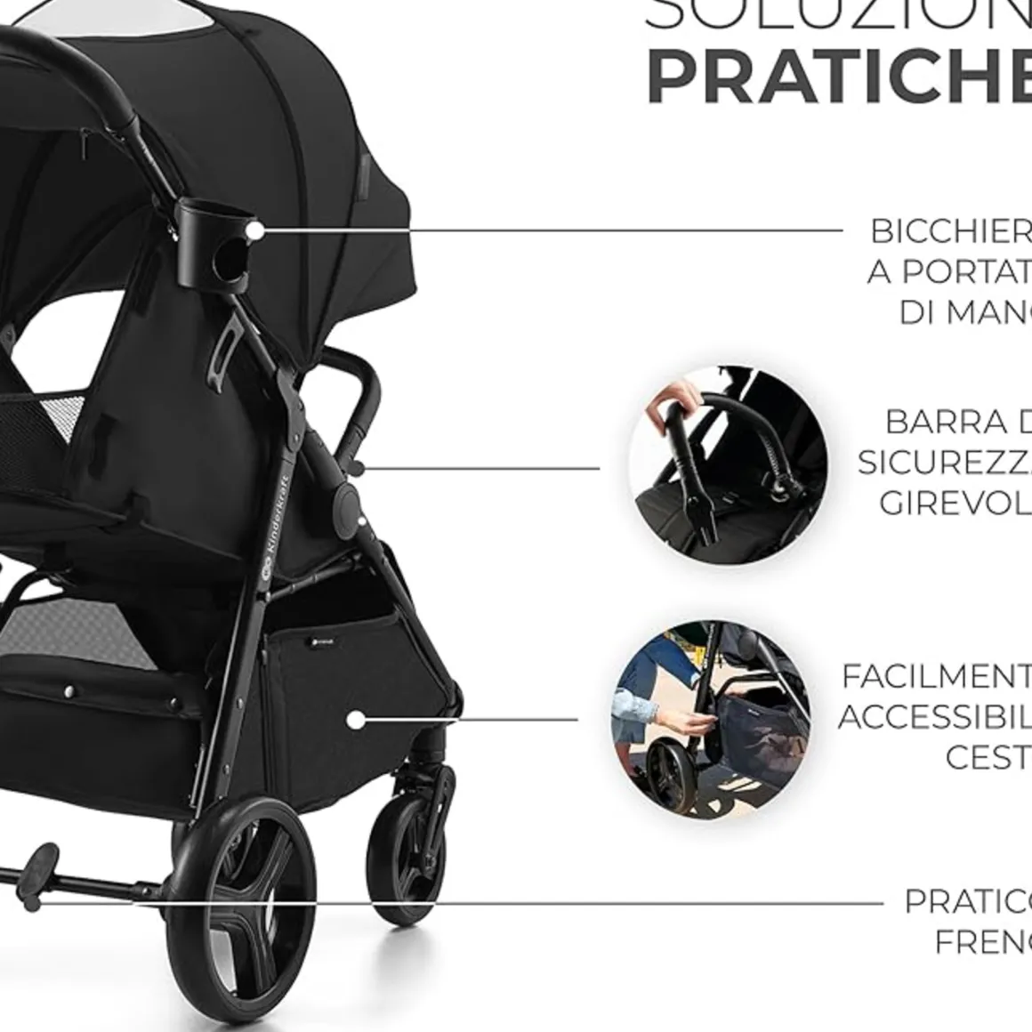 Passeggino leggero rine black – kinderkraft