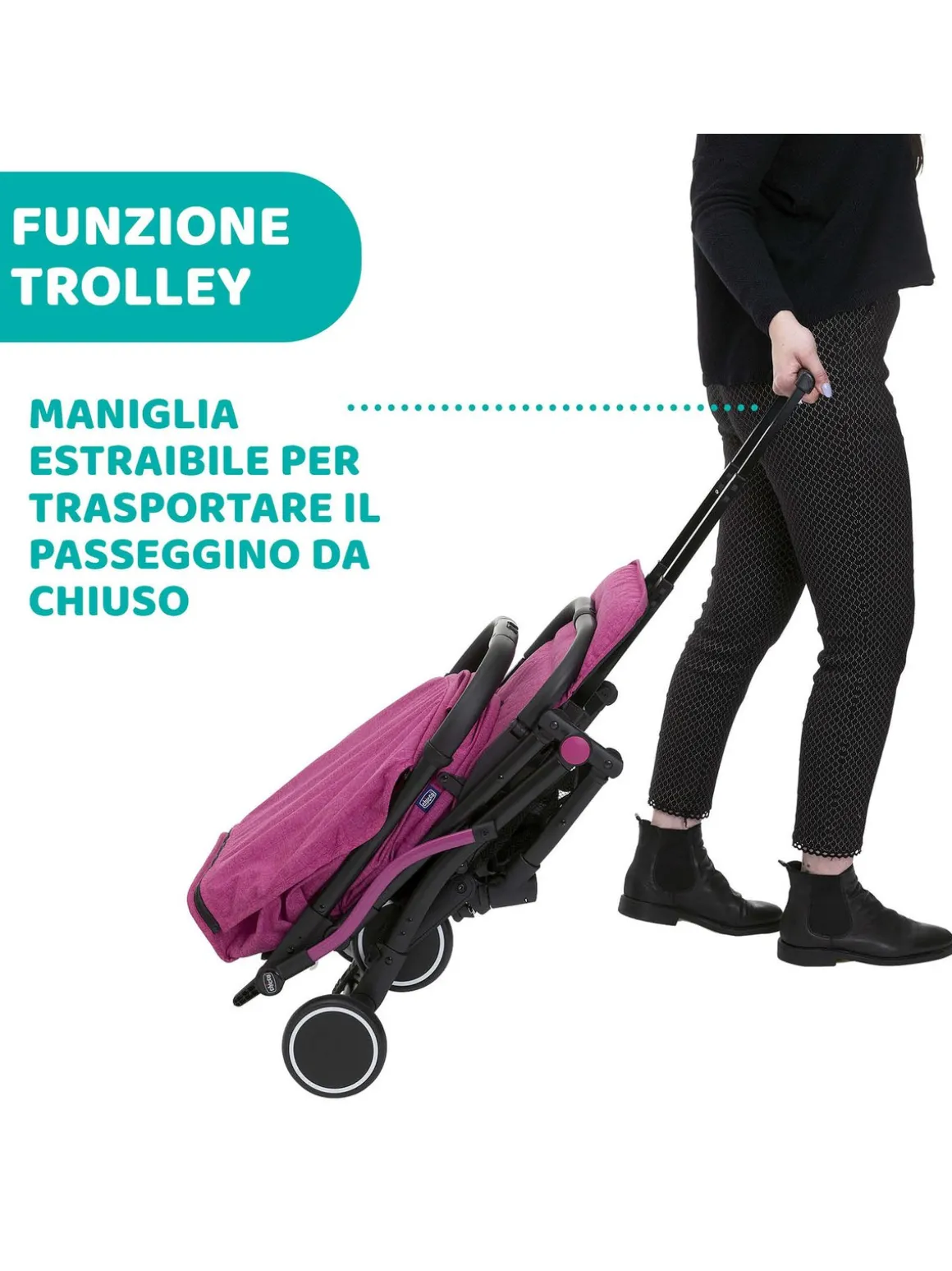 Passeggino trolley me aurora pink