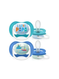 Philips avent – 2 succhietti ultra air collection 6-18m maschio – papa