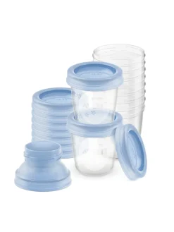 Philips avent set con 10 vasetti da 180ml per la conservazione di latte e pappe e 2 adattatori