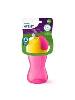Philips avent tazza con cannuccia 300ml rosa