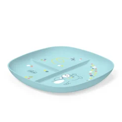 Piatto porzionato 18m+ azzurro – chicco