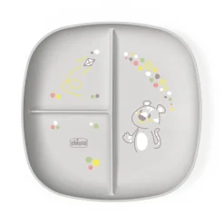 Piatto porzionato 18m+ grigio – chicco