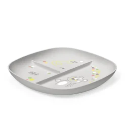 Piatto porzionato 18m+ grigio – chicco