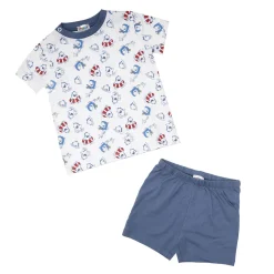 Pigiama 2 pezzi estivo bimbo blu squaletti
