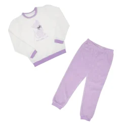 Pigiama due pezzi bimba bicolor lilla/bianco