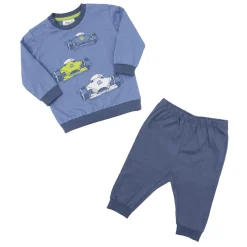 Pigiama due pezzi bimbo auto blu