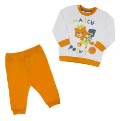 Pigiama due pezzi bimbo orsetto arancio