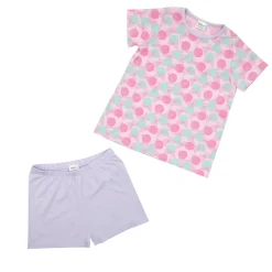 Pigiama estivo due pezzi bimba rosa/lilla