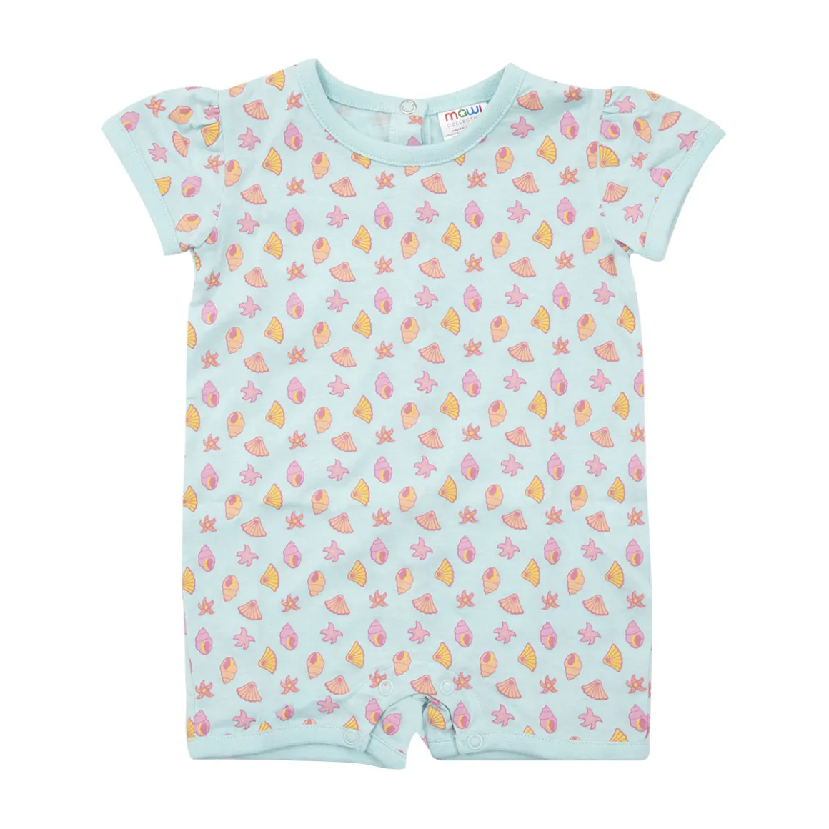 Pigiama intero bimba conchiglie azzurro