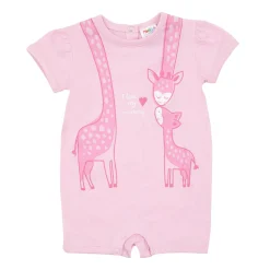 Pigiama intero bimba giraffe rosa