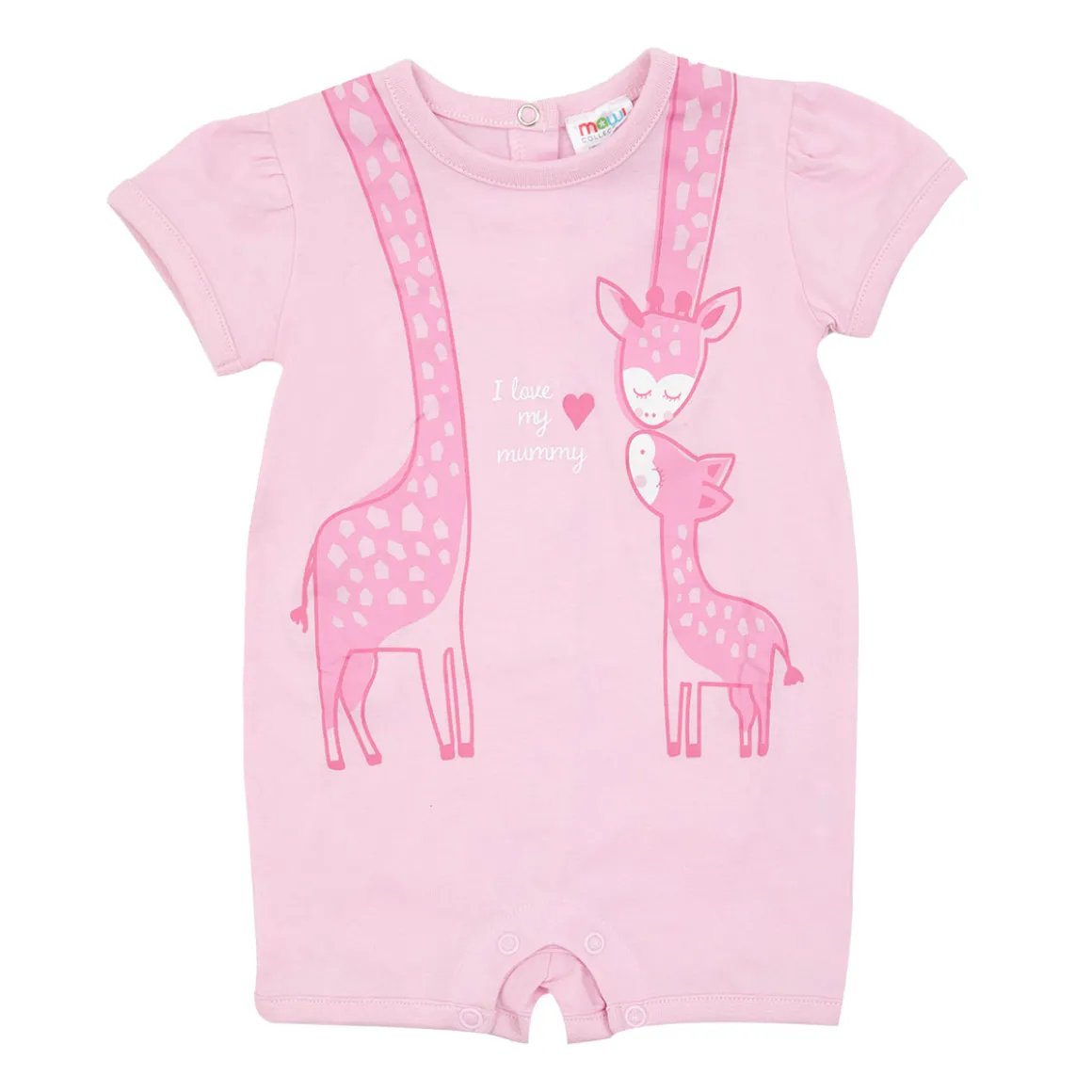 Pigiama intero bimba giraffe rosa