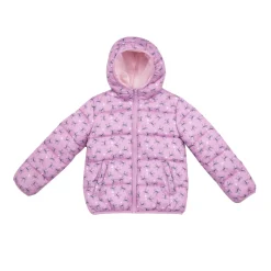 Piumino basic bimba lilla stampato