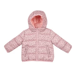 Piumino basic bimba rosa stampato