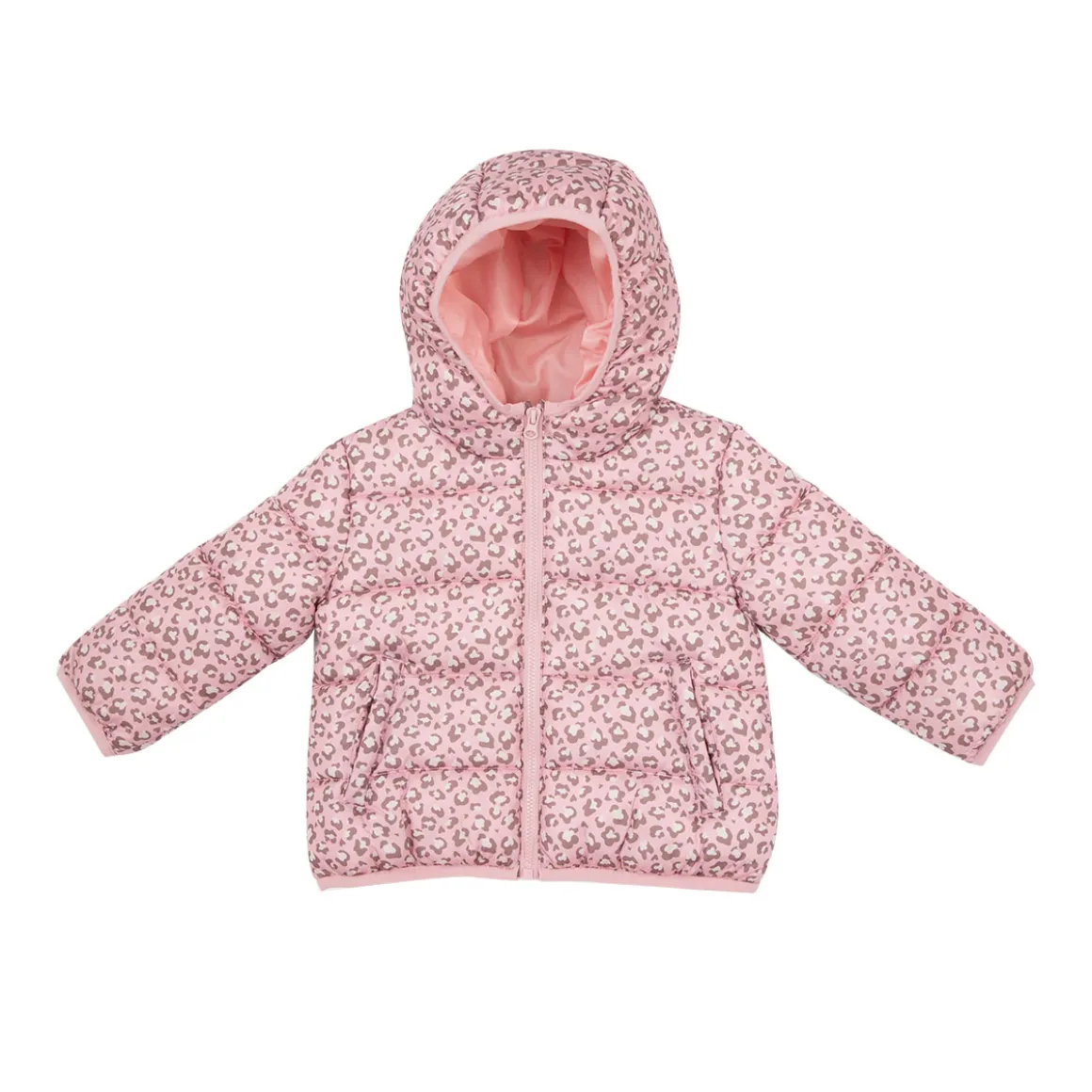 Piumino basic bimba rosa stampato