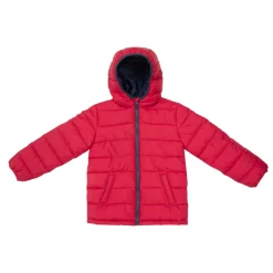 Piumino bimbo rosso con cappuccio