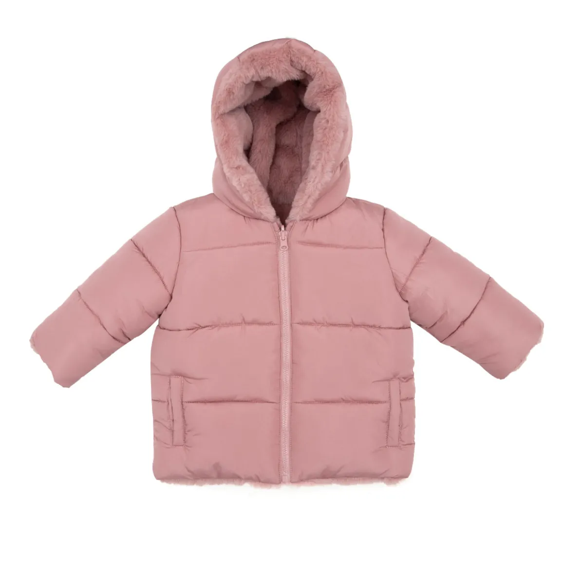 Piumino reversibile bambina rosa