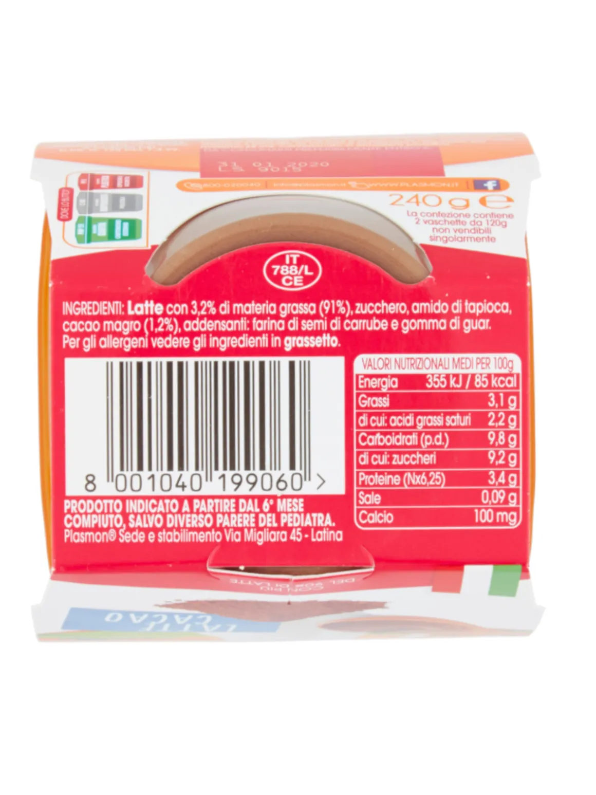 Plasmon – merenda latte cacao – 2x120g