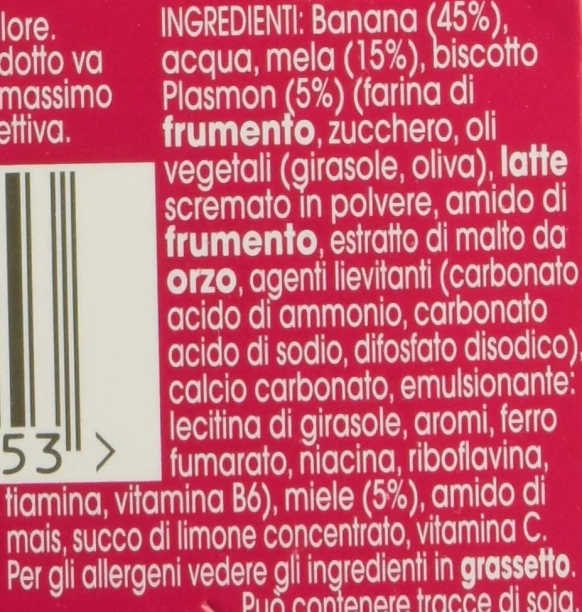 Plasmon – merende banana – mela – biscotto – miele – 2x120g
